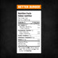 Better Burger nutrition fact table
